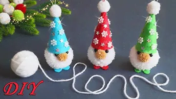 💥🧙ВЕСЁЛЫЕ ГНОМЫ из пряжи 🎄💥 Pom Pom Gnomes DIY