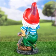 Садовая фигура "Гном с зайчиком" 41см